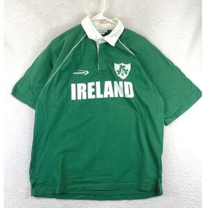 Lansdowne Ireland Rugby Polo Shirt Men's XL Green White Cotton Short Sleeve